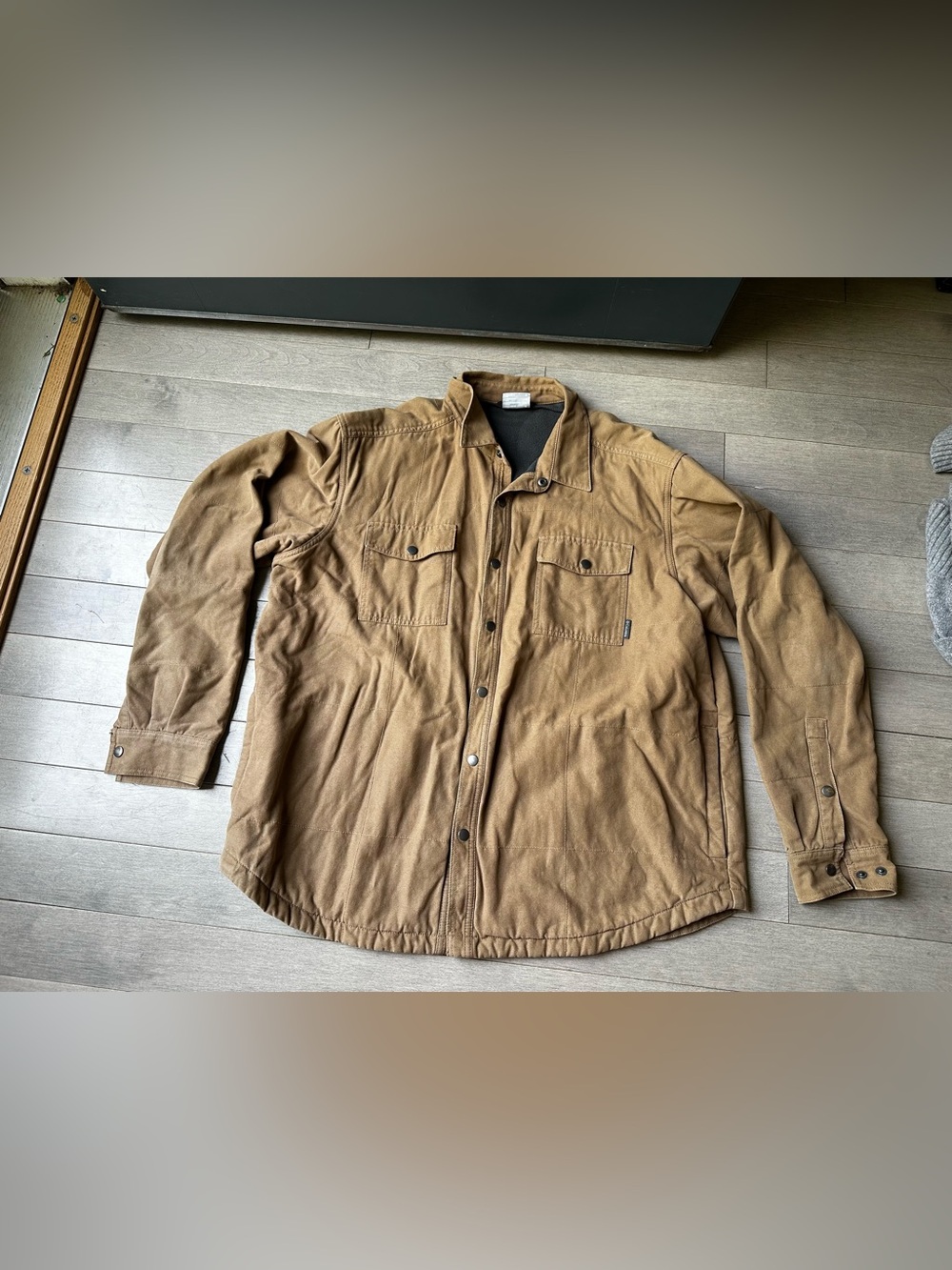 Men’s Columbia Tan Heavy Duty Fleece Lined Outdoor Utility Jacket Coat Size XL